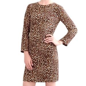 NWT J. Crew Leopard Crepe Shift Dress sz 0